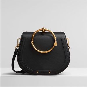 Ainifeel Black Leather Bracelet Bag